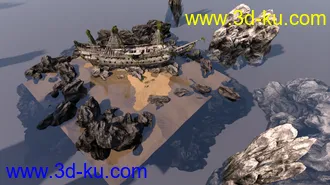 3D打印模型Stranded Pirate Ship的图片