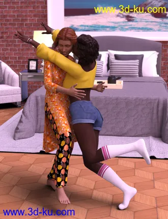 3D打印模型Strong Love Poses for Genesis 3 and 8.1的图片