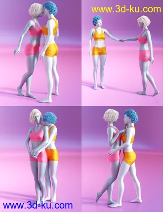 3D打印模型Strong Love Poses for Genesis 3 and 8.1的图片