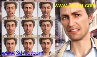 3D打印模型Stylish - Expressions for Genesis 8 Male and Jonathan 8的图片