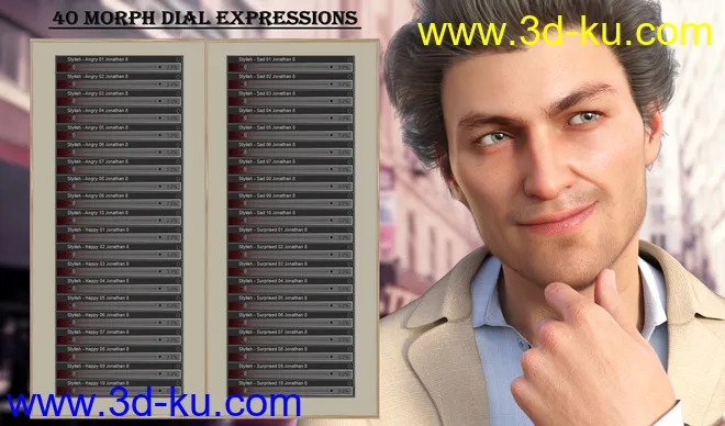 Stylish - Expressions for Genesis 8 Male and Jonathan 8模型的图片7