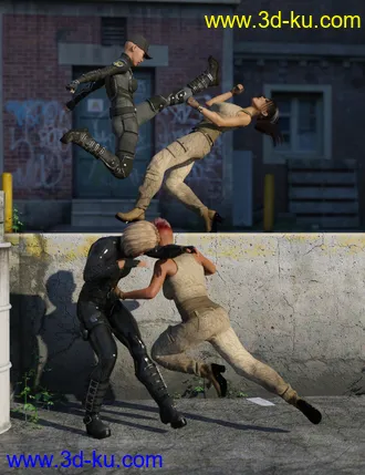 3D打印模型Stylized Fighting Poses for Genesis 8 and Genesis 8.1 Female的图片