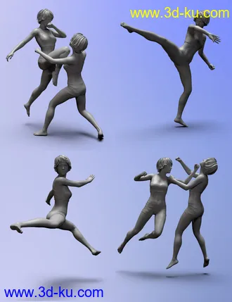 3D打印模型Stylized Fighting Poses for Genesis 8 and Genesis 8.1 Female的图片