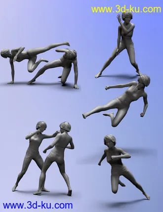 3D打印模型Stylized Fighting Poses for Genesis 8 and Genesis 8.1 Female的图片