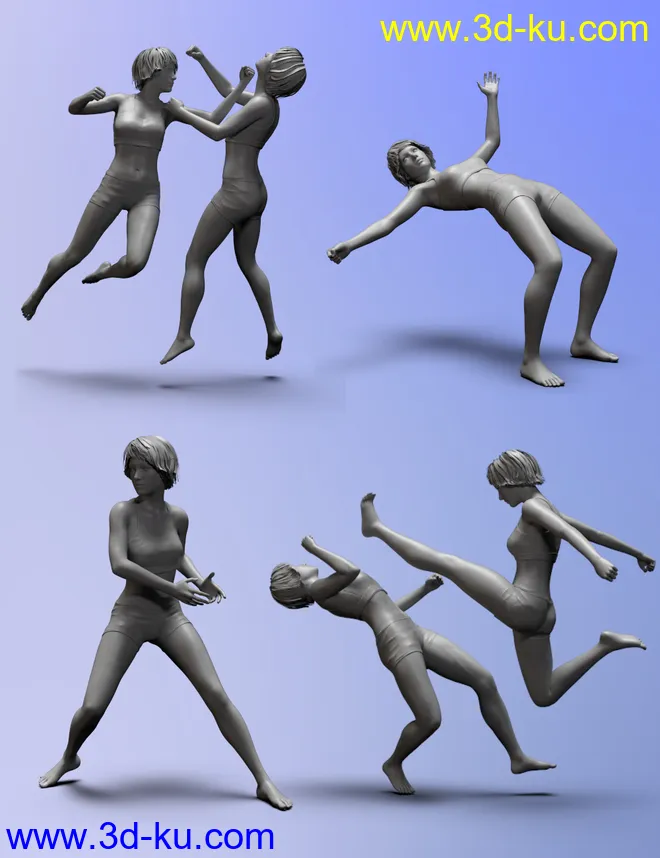 Stylized Fighting Poses for Genesis 8 and Genesis 8.1 Female模型的图片4