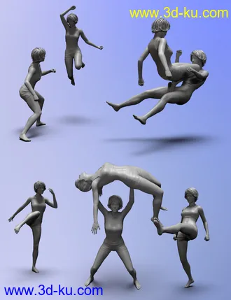 3D打印模型Stylized Fighting Poses for Genesis 8 and Genesis 8.1 Female的图片