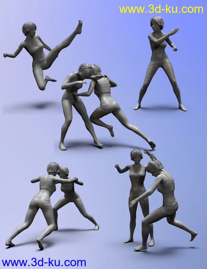 Stylized Fighting Poses for Genesis 8 and Genesis 8.1 Female模型的图片6