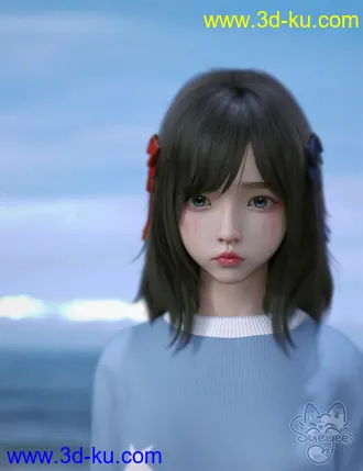 3D打印模型SU Medium Length Hair for Genesis 8 and 8.1 Females的图片