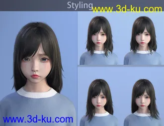 3D打印模型SU Medium Length Hair for Genesis 8 and 8.1 Females的图片
