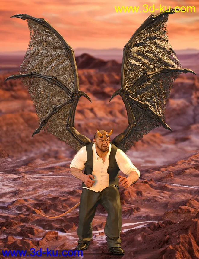 Succubus Wings for Genesis 8 Males模型的图片1