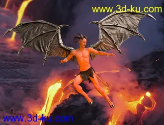 3D打印模型Succubus Wings for Genesis 8 Males的图片