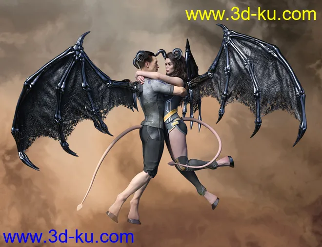 Succubus Wings for Genesis 8 Males模型的图片3