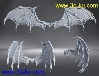 3D打印模型Succubus Wings for Genesis 8 Males的图片