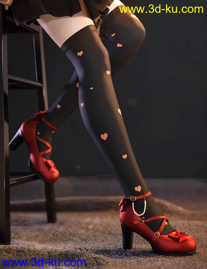 Sue Yee Cute High Heels for Genesis 8 and 8.1 Females模型的图片2