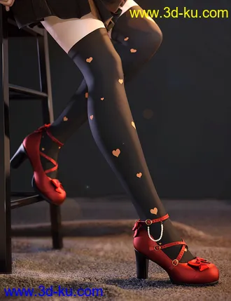 3D打印模型Sue Yee Cute High Heels for Genesis 8 and 8.1 Females的图片
