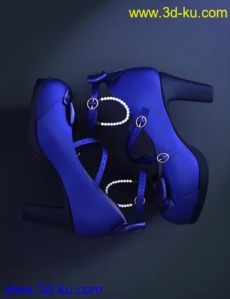 3D打印模型Sue Yee Cute High Heels for Genesis 8 and 8.1 Females的图片