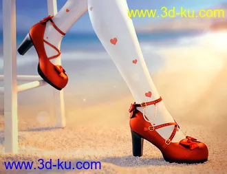 3D打印模型Sue Yee Cute High Heels for Genesis 8 and 8.1 Females的图片