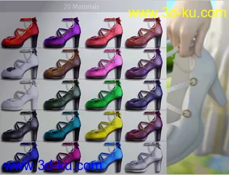 3D打印模型Sue Yee Cute High Heels for Genesis 8 and 8.1 Females的图片