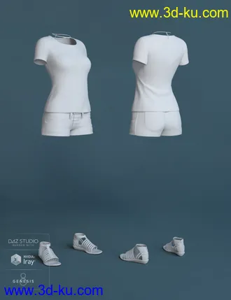 3D打印模型Sunny Shorts Outfit for Genesis 8 Female(s)的图片
