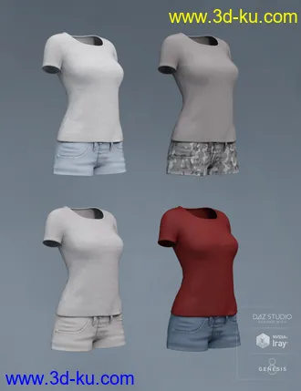 3D打印模型Sunny Shorts Outfit for Genesis 8 Female(s)的图片