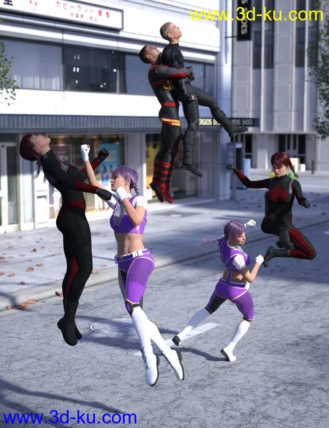 Super Comic Combat Poses for Genesis 8模型的图片2