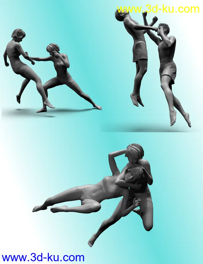 Super Comic Combat Poses for Genesis 8模型的图片3