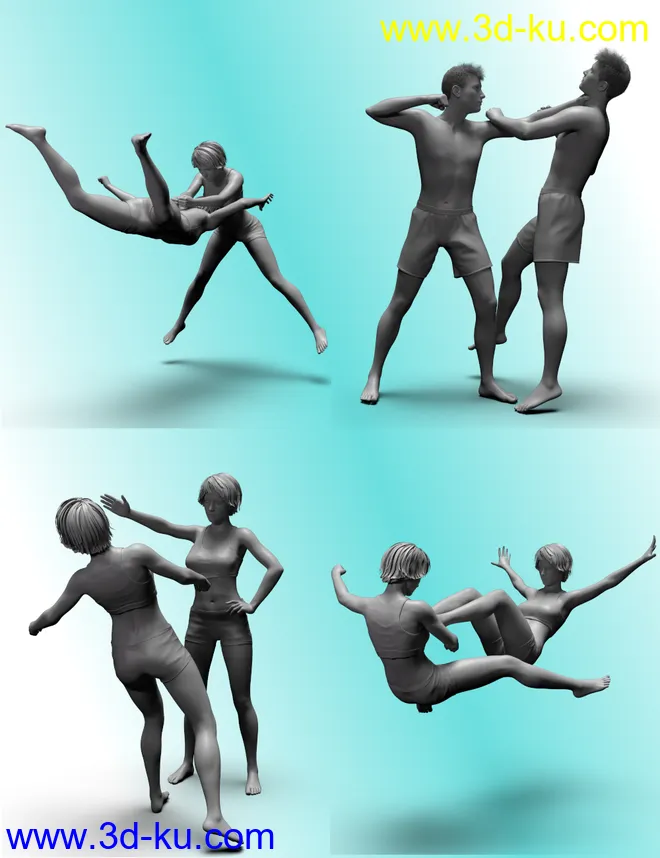 Super Comic Combat Poses for Genesis 8模型的图片4