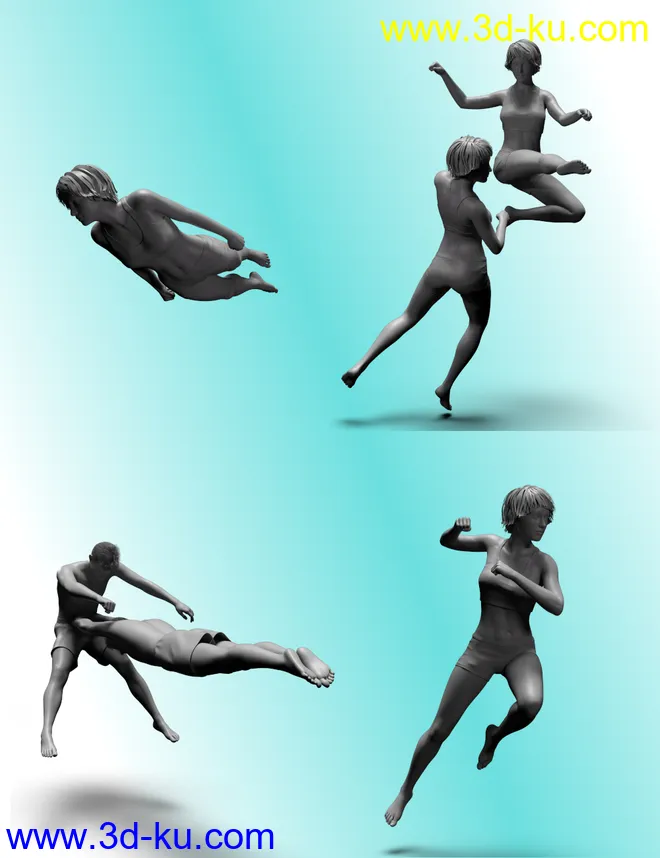 Super Comic Combat Poses for Genesis 8模型的图片5