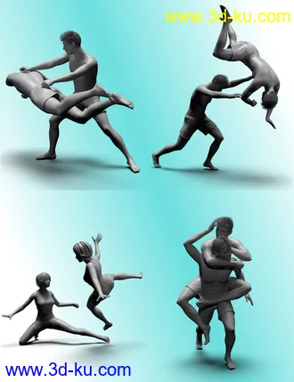 3D打印模型Super Comic Combat Poses for Genesis 8的图片