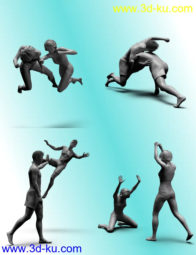 Super Comic Combat Poses for Genesis 8模型的图片7