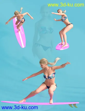 3D打印模型Surfer Poses for Genesis 8 Female的图片