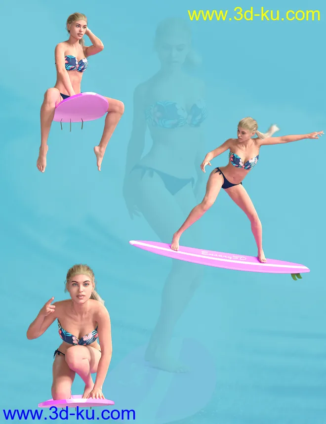 Surfer Poses for Genesis 8 Female模型的图片4