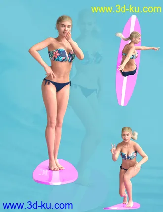 3D打印模型Surfer Poses for Genesis 8 Female的图片