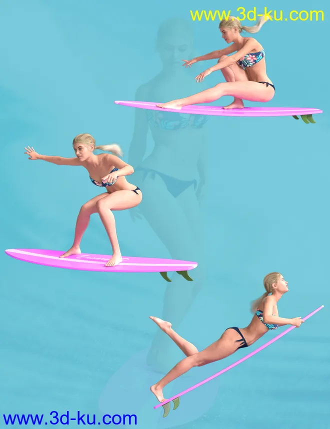 Surfer Poses for Genesis 8 Female模型的图片6