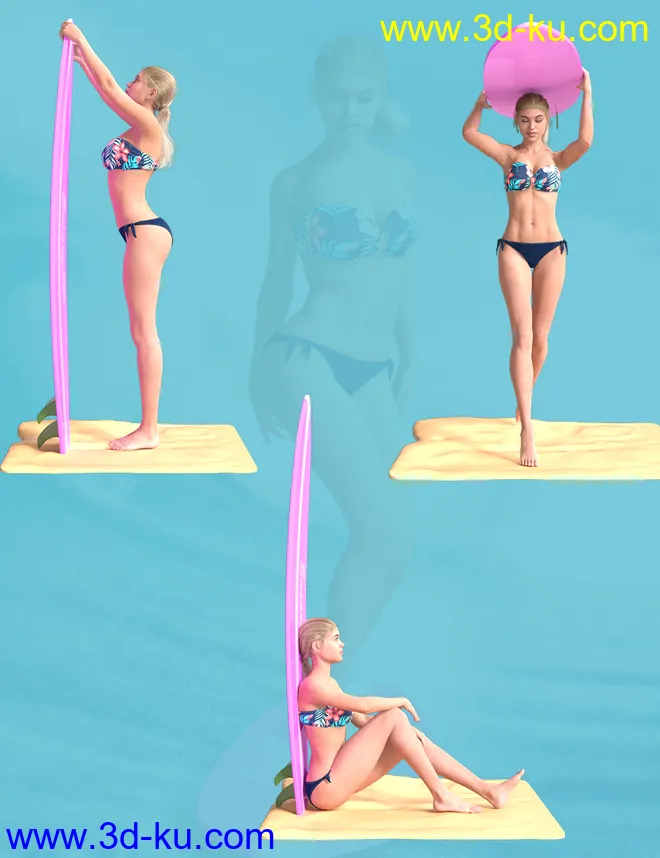 Surfer Poses for Genesis 8 Female模型的图片8