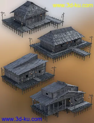 3D打印模型Swamp Huts的图片