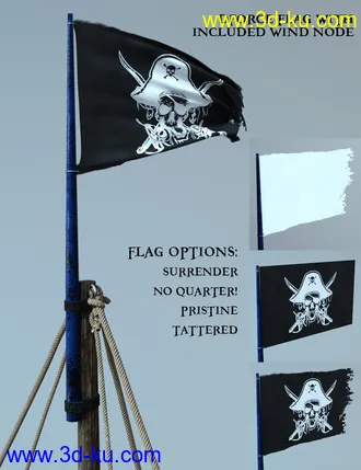 3D打印模型Swashbuckler Poses Props and Crows Nest for Genesis 8的图片