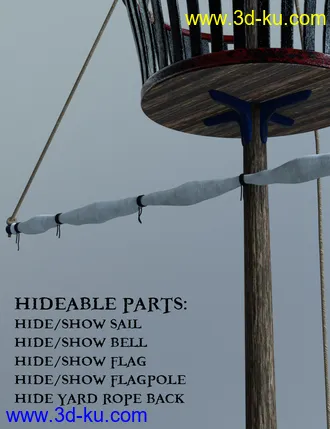 3D打印模型Swashbuckler Poses Props and Crows Nest for Genesis 8的图片