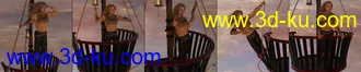 3D打印模型Swashbuckler Poses Props and Crows Nest for Genesis 8的图片