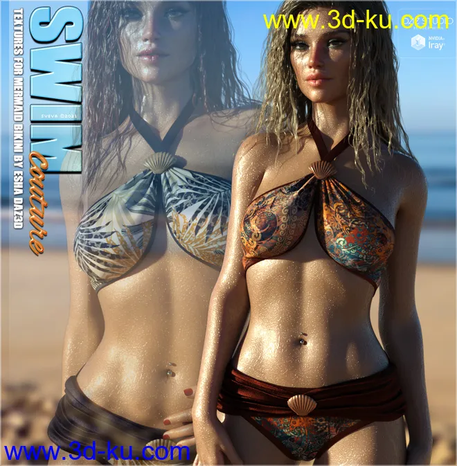 SWIM Couture Textures for Mermaid Bikini模型的图片1