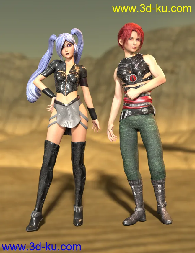 SY Aiko 3 and Hiro 3 Clones for Genesis 8模型的图片1