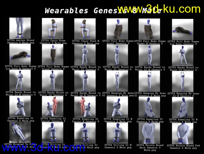 SY Tied Up! 4 for Genesis 8 and 8.1模型的图片10