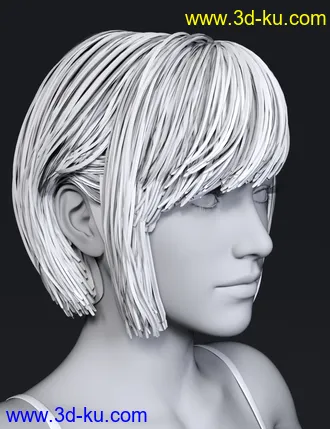 3D打印模型TG Hair for Genesis 8 Females的图片
