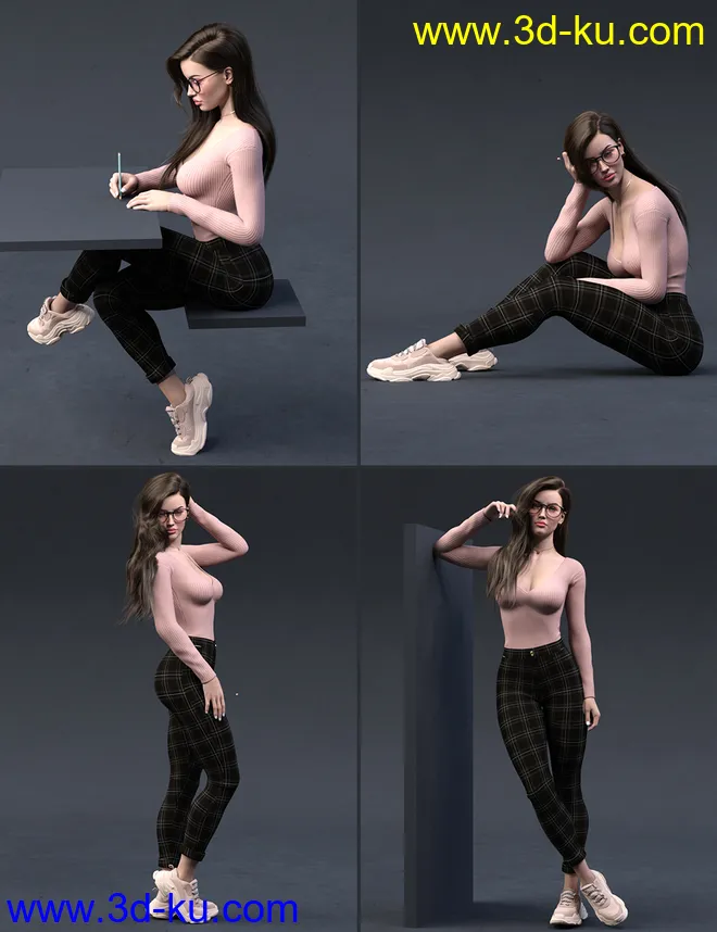 The Good Student Poses Sign Language and Expressions for Genesis 8 Female模型的图片4
