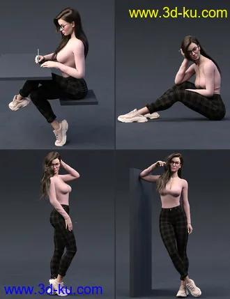 3D打印模型The Good Student Poses Sign Language and Expressions for Genesis 8 Female的图片