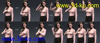 3D打印模型The Good Student Poses Sign Language and Expressions for Genesis 8 Female的图片