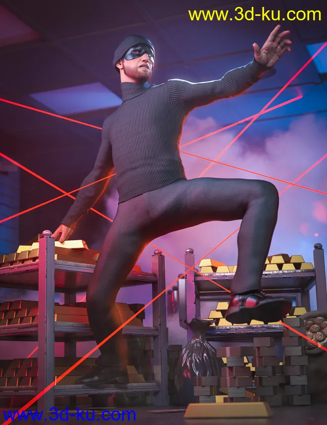 The Heist Outfit for Genesis 8.1 Male模型的图片1