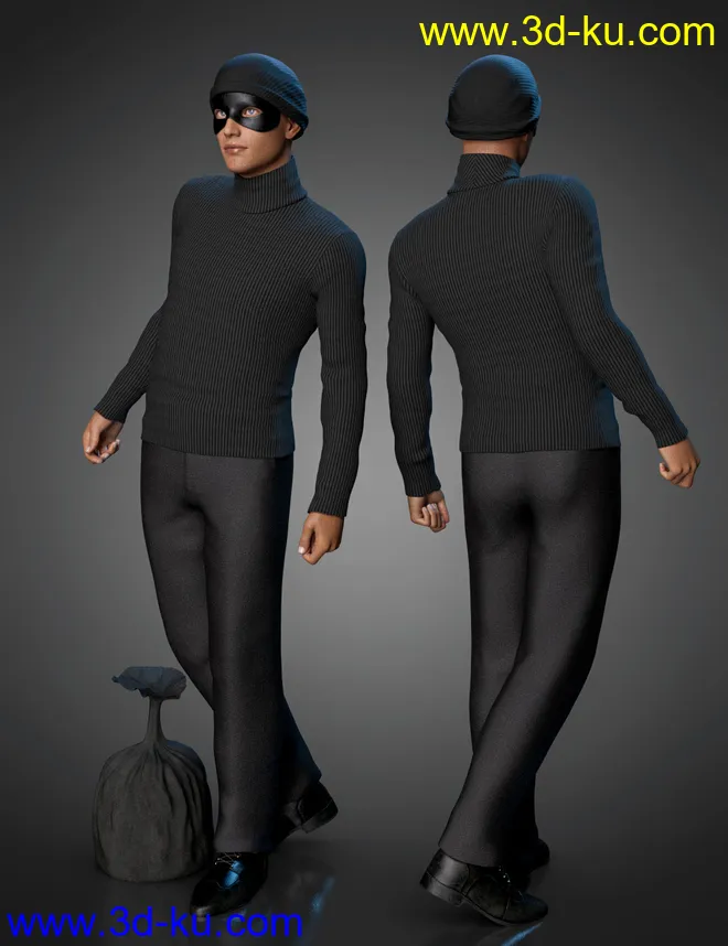 The Heist Outfit for Genesis 8.1 Male模型的图片4