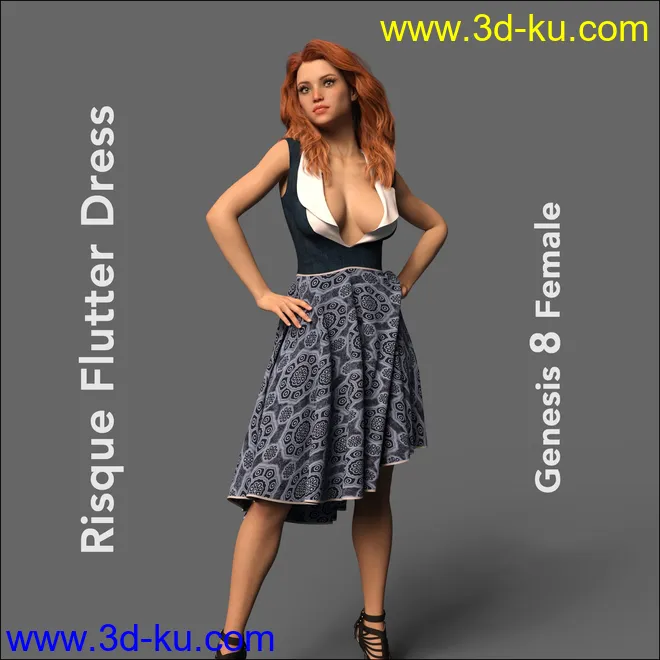 The Risque Flutter Dress for Genesis 8 Female模型的图片1