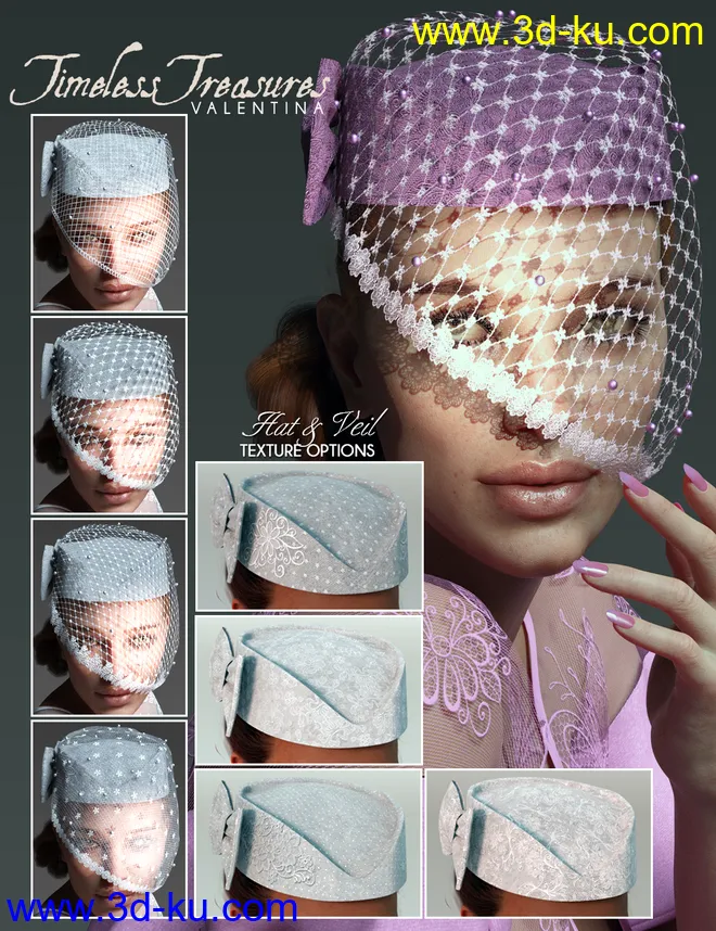 Timeless Treasures Headwear for Genesis 8 Females模型的图片7